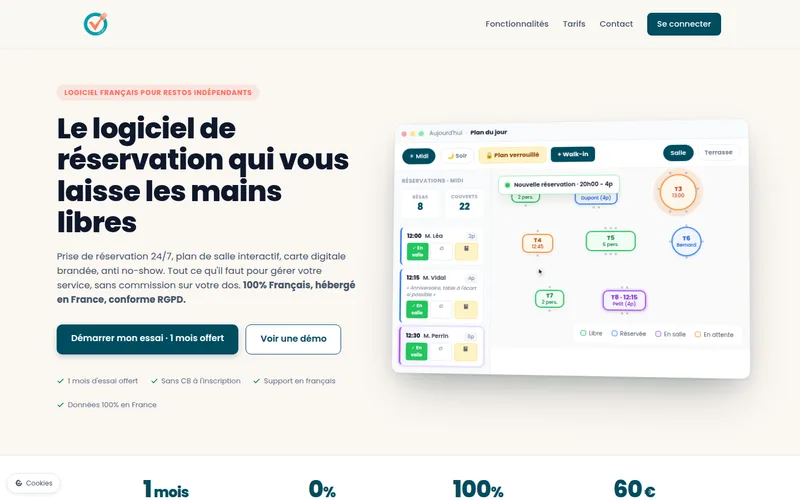 Capture d'écran du site Izee Résa