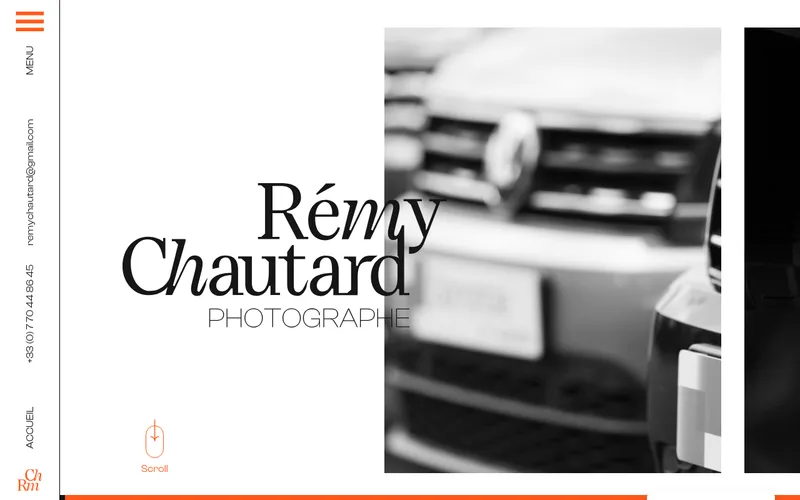 Capture d'écran du site Rémy Chautard Photographie