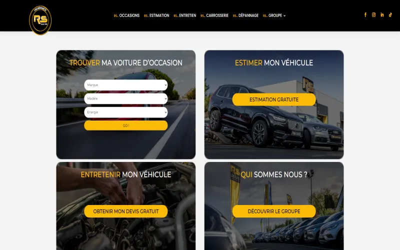 Capture d'écran du site Rocade Sud Automobiles